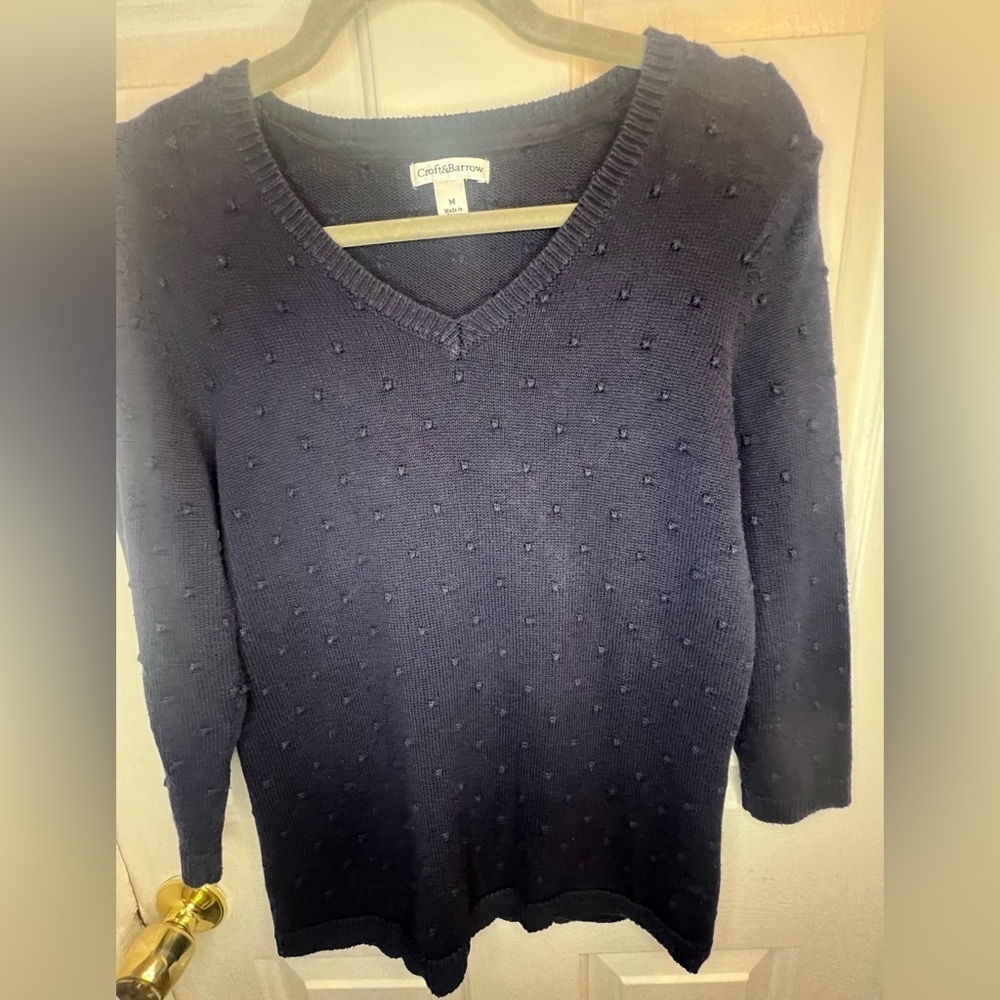 Croft & Barrow Blue V-Neck Sweater